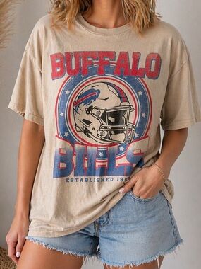 Buffalo Bills NFL Tan Graphic Sports Tee
